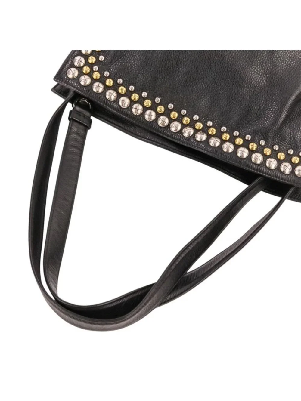Loewe Flamenco Studs Leather Shoulder Bag Black